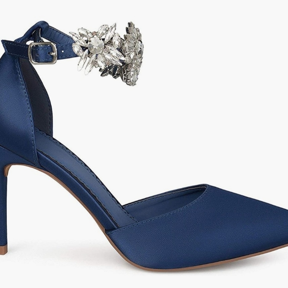 JC Dark Blue Satin Shoes Size 9